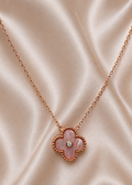 Rose Gold Clover Pearl Shell Necklace