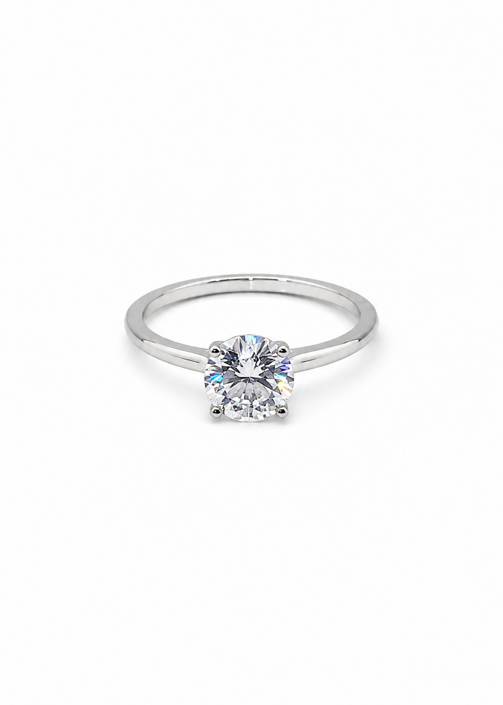 Silver Solitaire Ring