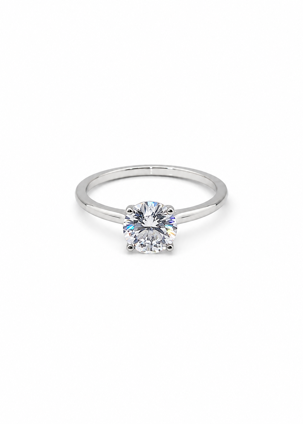 Silver Solitaire Ring