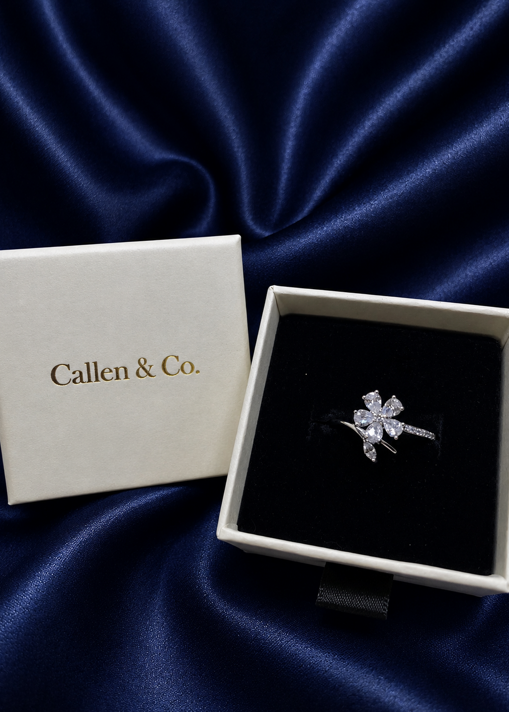 Silver Bloom Spinner Ring