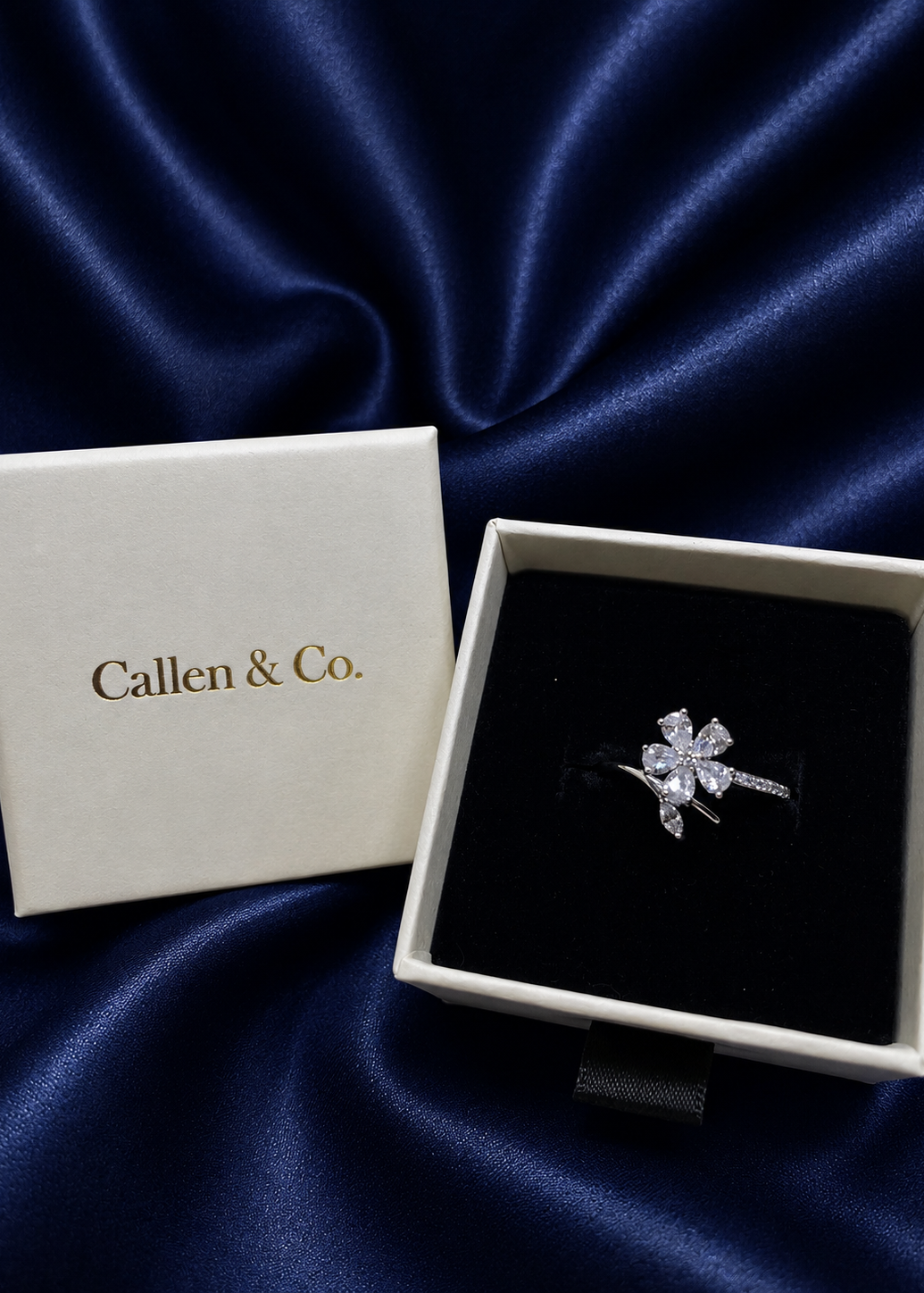 Silver Bloom Spinner Ring