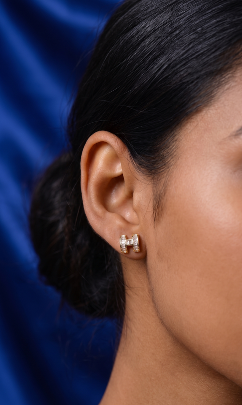 14k Gold Plated Celeste H Studs