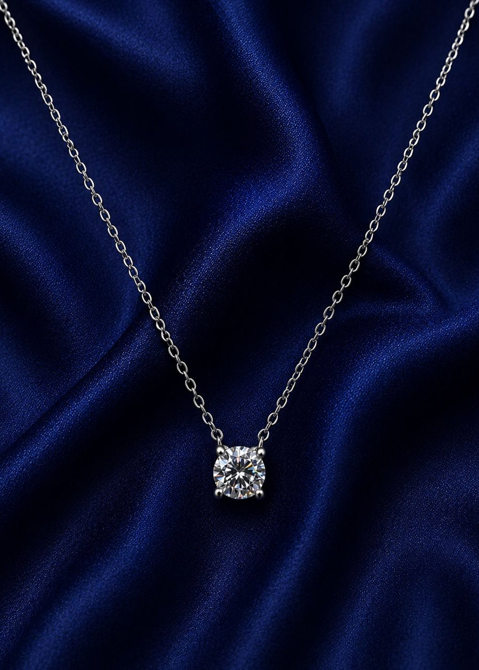Silver Callen Solitaire Necklace